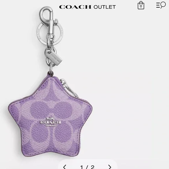 Coach Star Bag Purse Charm Iris New NWT - Picture 6 of 6